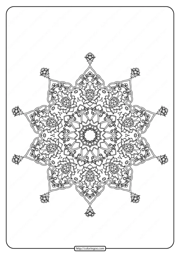 Free Printable Mandala Pattern Coloring Page 41