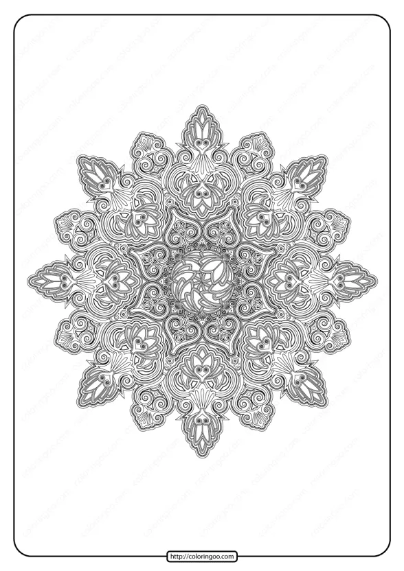 Free Printable Mandala Pattern Coloring Page 42 1 Free Printable Mandala Pattern Coloring Page 42
