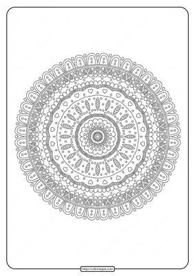 Free Printable Mandala Pattern Coloring Page 43