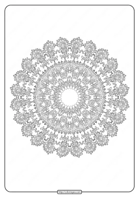 Free Printable Mandala Pattern Coloring Page 44