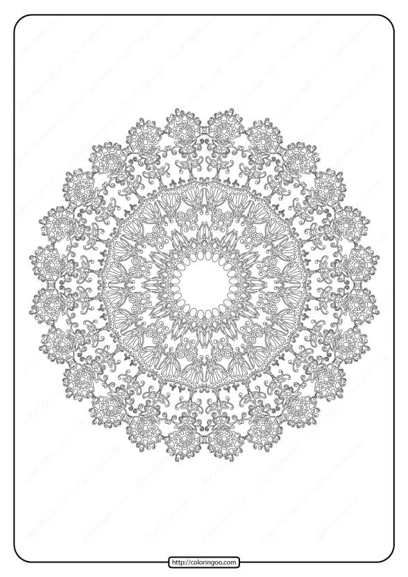 Free Printable Mandala Pattern Coloring Page 44