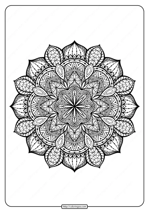 Free Printable Mandala Pattern Coloring Page 46 1 Free Printable Mandala Pattern Coloring Page 46