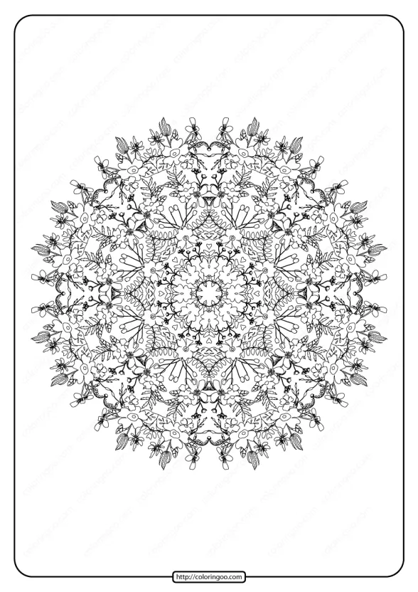 Free Printable Mandala Pattern Coloring Page 47