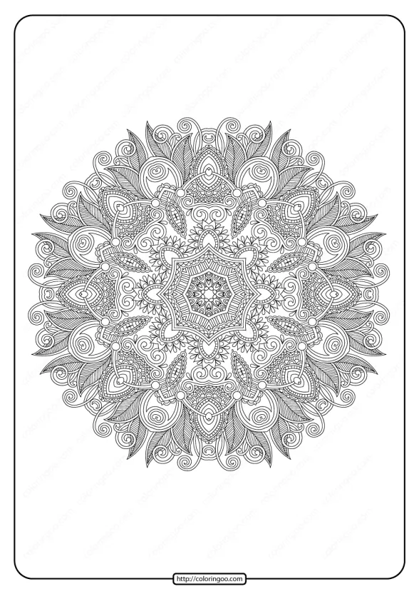 Free Printable Mandala Pattern Coloring Page 48