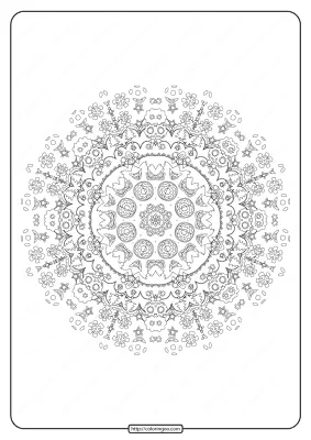 Free Printable Mandala Pattern Coloring Page 49