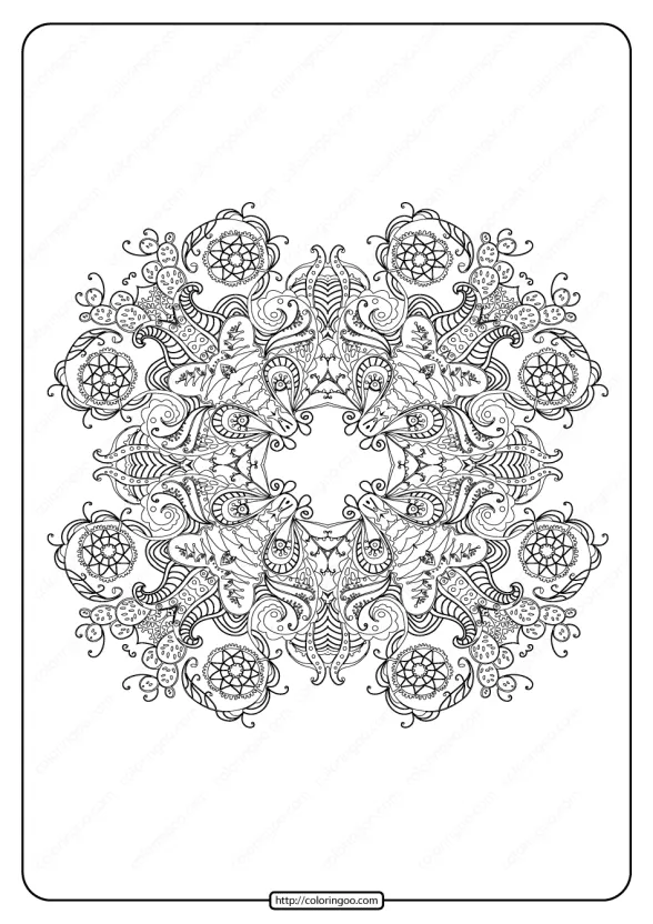 Free Printable Mandala Pattern Coloring Page 51