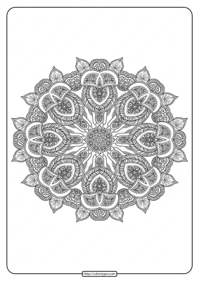 Free Printable Mandala Pattern Coloring Page 52
