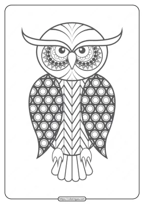 Free Printable Owl Pdf Animals Coloring Page 009