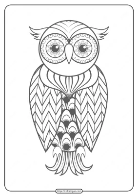 Free Printable Owl Pdf Animals Coloring Pages 010