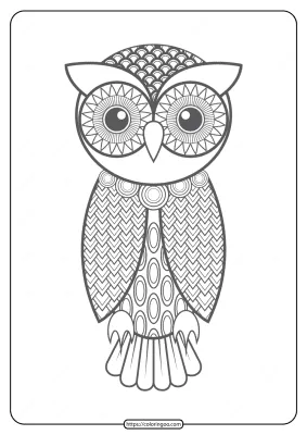 Free Printable Owl Pdf Animals Coloring Pages 012