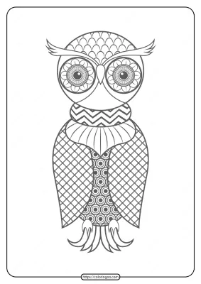 Free Printable Owl Pdf Animals Coloring Pages 013