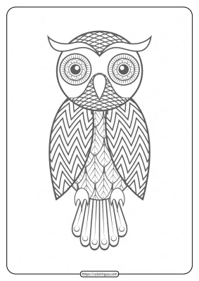 Free Printable Owl Pdf Animals Coloring Pages 014