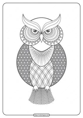 Free Printable Owl Pdf Animals Coloring Pages 015