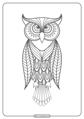 Free Printable Owl Pdf Animals Coloring Pages 017