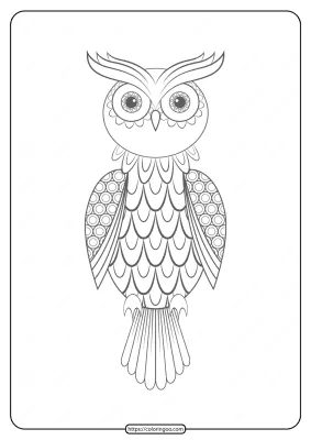 Free Printable Owl Pdf Animals Coloring Pages 018