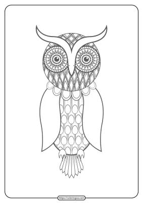 Free Printable Owl Pdf Animals Coloring Pages 019