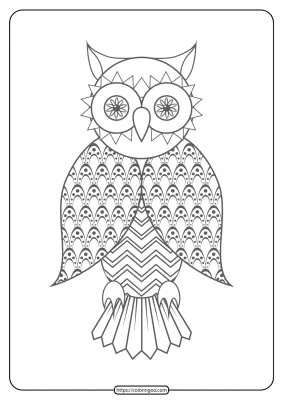 Free Printable Owl Pdf Animals Coloring Pages 020