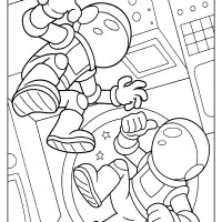 Free Printable Space Astronauts Pdf Coloring Page