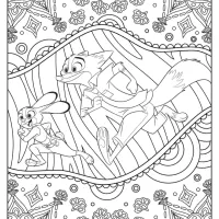 Zootopia Judy Hopps and Nick Wilde Coloring Page 16 Zootopia Judy Hopps and Nick Wilde Coloring Page