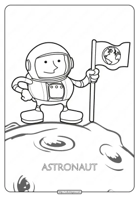 Free Printable Astronaut Pdf Coloring Page