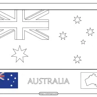 free printable australia flag and map outline pdf worksheet