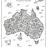 free printable australia symbols pdf coloring page