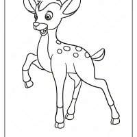 free printable baby deer pdf coloring page