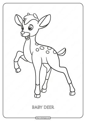 Free Printable Baby Deer Pdf Coloring Page