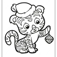 free printable baby tiger pdf coloring page