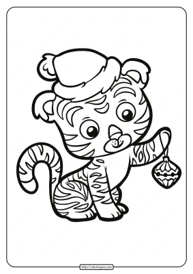 Free Printable Baby Tiger Pdf Coloring Page