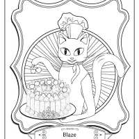 free printable baking cat pdf coloring page