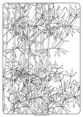 Free Printable Bamboo Garden Pdf Coloring Page