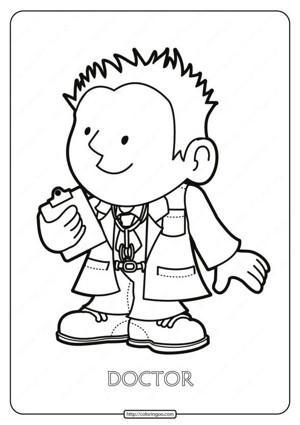 Free Printable Doctor Pdf Coloring Page 1 free printable doctor pdf coloring page