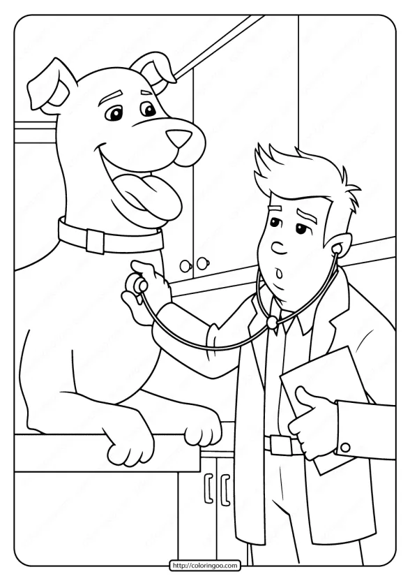 Free Printable Dog at The Vet Coloring Page 1 free printable dog at the vet coloring page