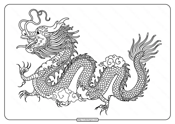 Free Printable Dragon Pdf Coloring Page 1 free printable dragon pdf coloring page