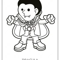 free printable drakula pdf coloring page 3