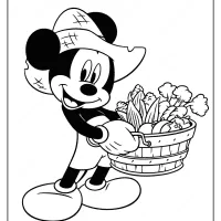 free printable farmer mickey mouse coloring page