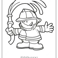 free printable fireman pdf coloring page