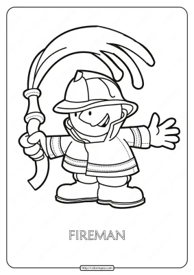 Free Printable Fireman Pdf Coloring Page