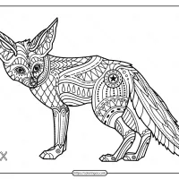 Free Printable Fox Hand Drawn Coloring Page 5 free printable fox hand drawn coloring page