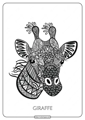 Free Printable Giraffe Mandala Coloring Page