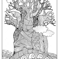 free printable imposing baobab tree coloring page
