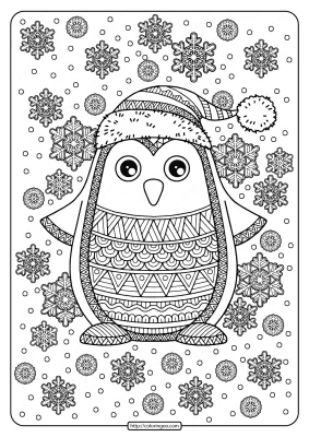 Free Printable Jolly Penguin Pdf Coloring Page