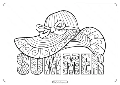 Free Printable Lady’s Hat Pdf Coloring Page