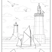 free printable lighthouse pdf coloring page