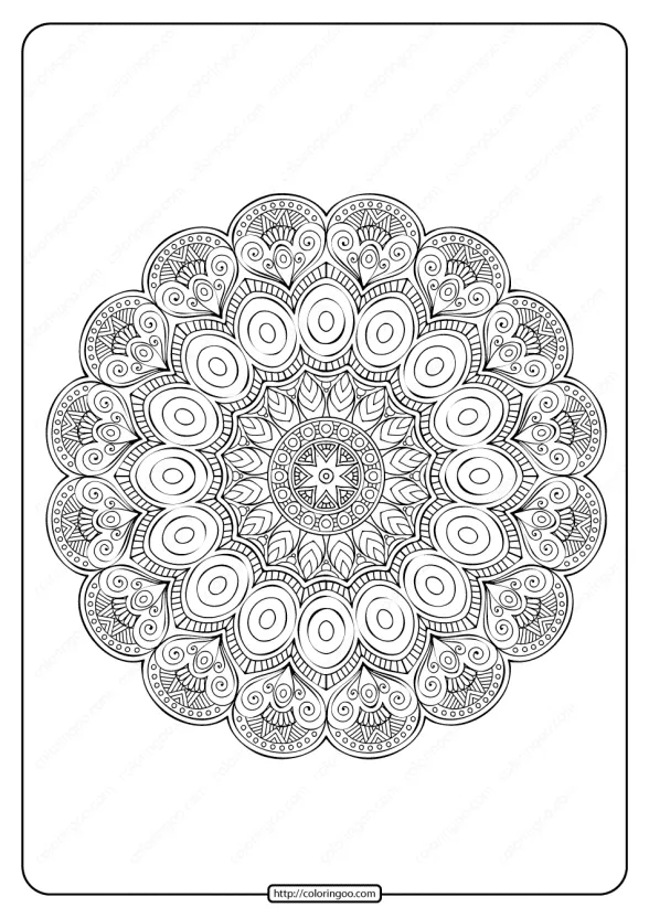 free printable mandala pattern pdf coloring page