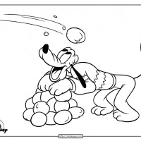 Free Printable Pluto Playing Snowball Coloring Page 24 free printable pluto play snowball coloring page