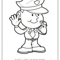 free printable police officer pdf coloring page