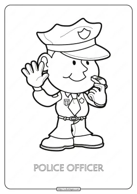 Free Printable Police Officer Pdf Coloring Page
