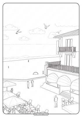 Free Printable Restaurant Pdf Coloring Page